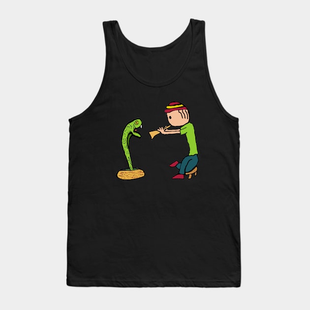 Snake Charming Tank Top by Mark Ewbie